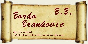 Borko Branković vizit kartica